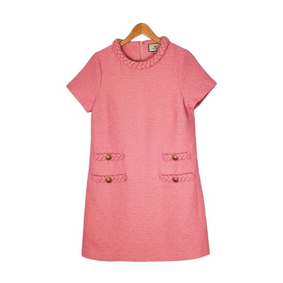 Tuckernuck Jackie Mini Shift Dress Light Pink Bubblegum Tweed Lined Size Small - Picture 1 of 10